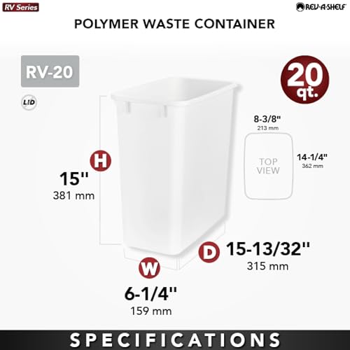 Rev-A-Shelf 20 qt. Polymer Replacement Waste Container (White)