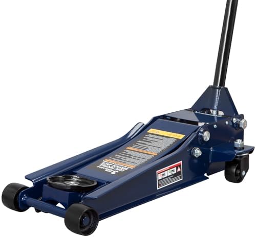TCE TCET825051 Torin Hydraulic Low Profile Trolley Service/Floor Jack with Single Piston Quick Lift Pump, 2.5 Ton (5,000 lb) Capacity, Blue