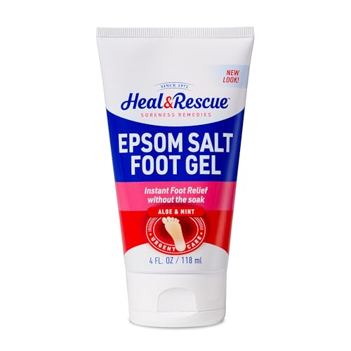 Heal&Rescue Epsom Salt Foot Gel, 4 Ounce, Soothing Relief for Painful, Tired, Aching Feet