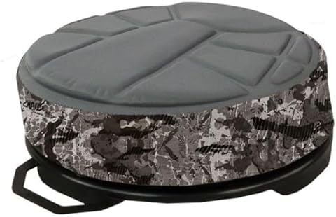 Hawk Memory Foam Bucket Top Seat - Silent Lightweight Comfortable Swiveling Portable Camo Chair for Camping, Hunting