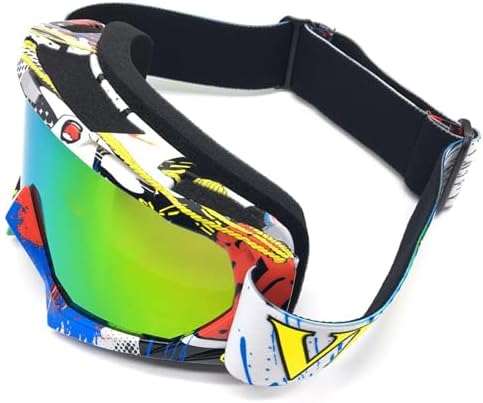 Dirt Bike Goggles, ATV Motorcycle UTV MX OTG Accessories Goggle Glasses & Anti Fog Ski Goggles, Racing Skiing Dirtbike