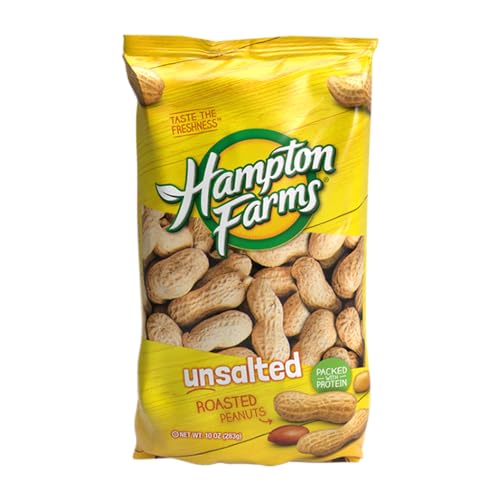 Hampton Farms - USA Grown All-Natural - Fancy Roasted In-Shell Unsalted Peanuts - 5 lb. Bag