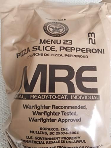 LoJo Surplus 2022 Genuine Military MRE Meals Ready to Eat with Inspection Date 2022 or Newer (Pizza Slice, Pepperoni)