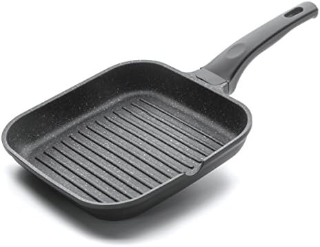LACOR Eco-Stone Square Grill, Cast Aluminium, Black, 24 x 24 cm