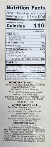 Antimo Caputo Gluten Free Pizza Flour 11 Lb Bulk - All Natural Multi Purpose Flour & Starch Blend for Baking Pizza, Bread, & Pasta