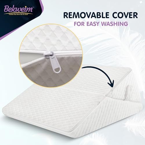 Wedge Pillow for Sleep Apnea, 12" Bed Wedge Pillow for Headboard