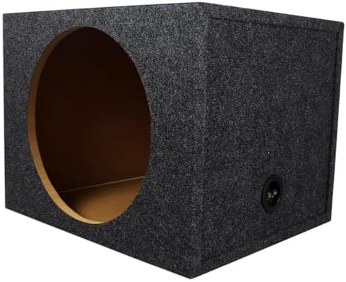 Rockville RSQ15 Single 15" 2.6 cu.ft. Sealed Car Subwoofer Enclosure Box | Made in USA, 3/4" MDF Construction, Gold Terminals, Sub Box, Precision-Cut