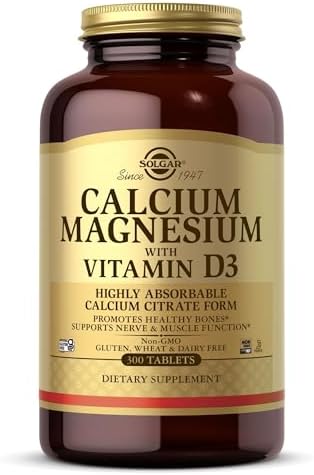 Solgar Calcium Magnesium with Vitamin D3, 300 Tablets | Promotes Healthy Bones, Supports Nerve & Muscle Function, Highly Absorbable Form