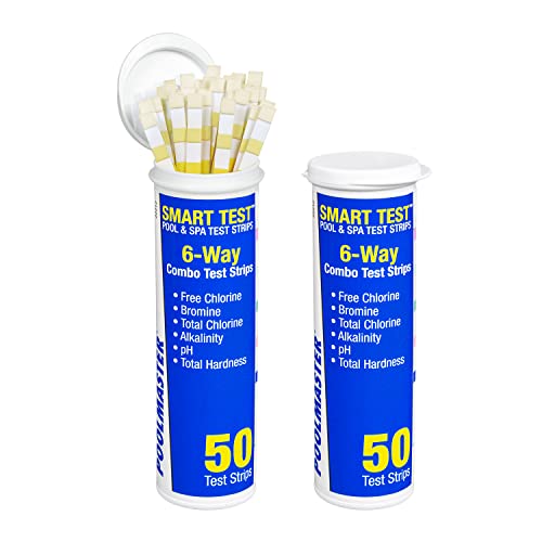 Poolmaster 22212 Smart Test 6-Way Swimming Pool and Spa Water Chemistry Test Strips, 50 count,White