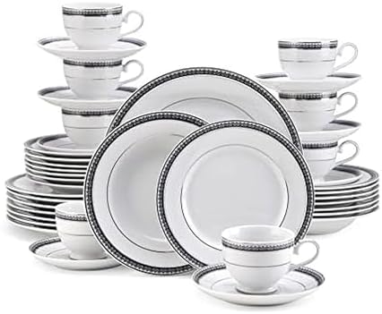 Mikasa Regent Bead 40-Piece Porcelain Dinnerware Set, Service for 8