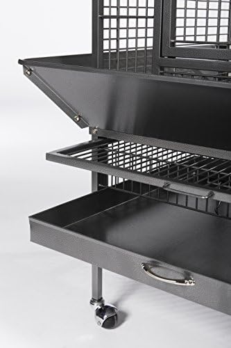 Prevue Pet Products Dometop Bird Cage - Large, Black Hammertone | for Parrots, Conures, Caiques, Small Cockatoos, Big Bird Cage with Wheels