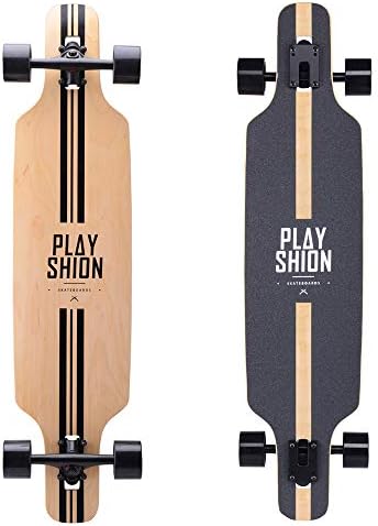 Playshion 39 Inch Drop Through Longboard Skateboard for Beginners