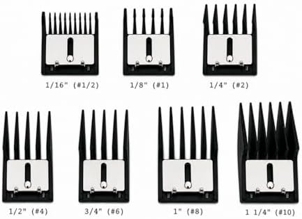 Miaco 7 Piece Universal Clipper Guide Comb Guard Set Compatible with Full Size Clippers Oster Classic 76, Oster A5, Andis AG, Andis BG, Wahl Senior