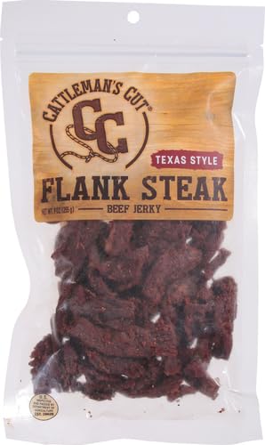 Cattleman's Cut Original Beef Jerky, Premium Marinated Steak High Protein Meat Snacks, Keto Friendly, Gluten Free, Carnivore Travel Snack, Resealable Bag, 10 Ounces