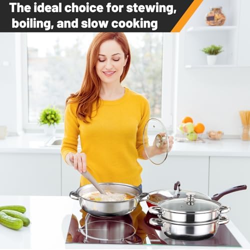 Vegetable Steamer Basket, Stainless Steel Folding Steamer Basket Insert for Veggie Fish Seafood Cooking