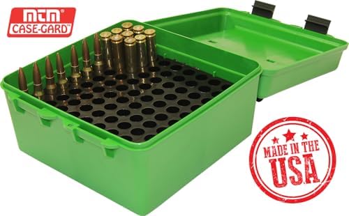 R-100-MAG - Deluxe Ammo Box 100 Round Handle WSM WSSM Ultra Mag, Green, 7.73 x 8 x 4.47"