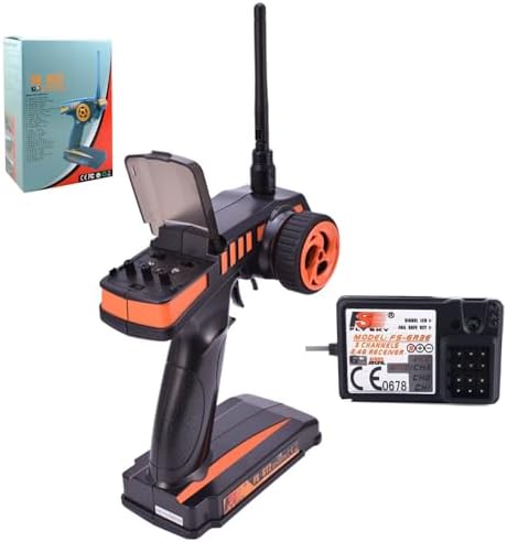 GoolRC Flysky FS-GT2 RC Transmitter with FS-GR3E Receiver, 2.4GHz 2 Channels Radio Controller and 3 Channels Receiver for RC Car Boat