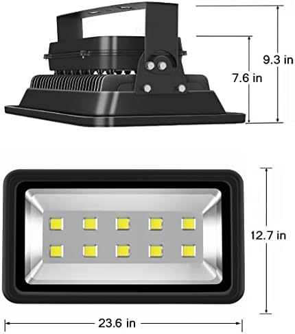 200W LED Flood Lights Outdoor, 20000LM Super Bright Security Floodlight, 100-277V, IP66 Waterproof, Commercial Exterior Light Fixture, 6000K Daylight White, Arena Yard Court Stadium Parking Lot Light