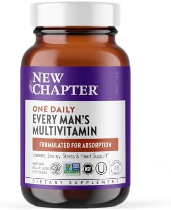 New Chapter Every Man's One Daily Multivitamin - Supports Immune, Energy & Bone Health* - Contains Fermented Ingredients, Organic Vegetables & Herbs - Vegetarian, Kosher & Gluten-Free - 48 Tablets