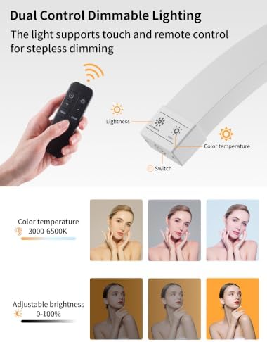 SITTO Wall Mounted Half Moon Beauty Light, LED Hanging Lash Lamp, White | Beauty moon light with Phone Holder, Dimmable Brightness for Tattoo, Nail