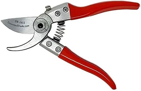 Ironwood Tool Company Quick Release, Never Fail Lock, Small 8” Bypass Pruner Cutter IW1412 with Sap Grove