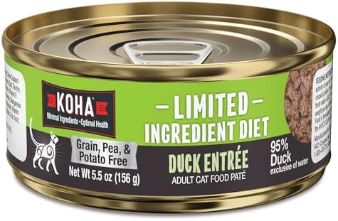 KOHA Limited Ingredient Diet Kangaroo Pate for Cats, 5.5 oz Pack of 24 | Single meat protein, sensitive stomach formula, no fillers, wet cat food, made in USA