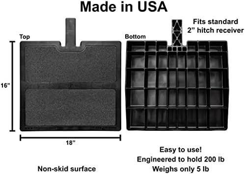 USA Made Otto Step Pet Ramp Step Helps Dogs Get in & Out of Car Van SUV | Portable Lightweight Dog Ramp | Simply Slide into 2 inch Trailer Hitch