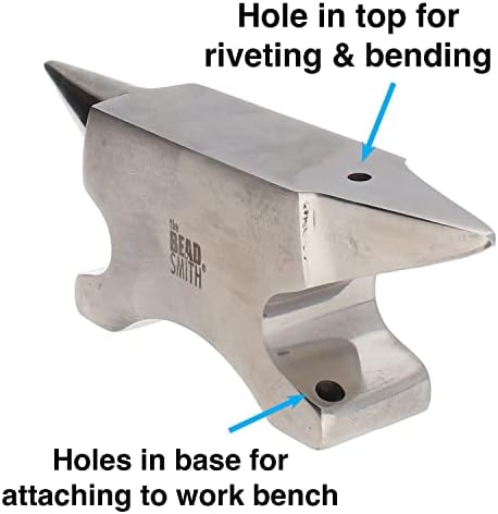 The Beadsmith Dual-Ended Horn Anvil – Mini Size 2.5 x 1 x 1.5 inches – 118mm Tip to Tip – 13.11oz/0.82lbs – Made of Solid Stainless Steel