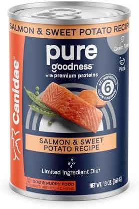 CANIDAE Pure Goodness Wet Dog Food, Salmon & Sweet Potato, 13 oz, 12 Pack