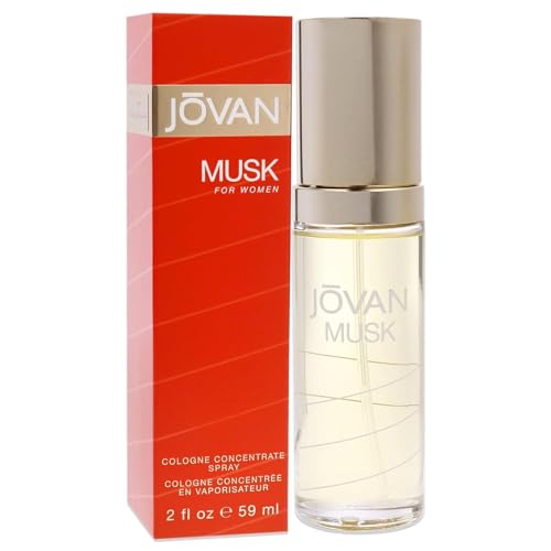 Jovan Musk for Women Eau de Cologne Spray 2 fl oz (Pack of 1), Notes of Jasmine, Amber, and Neroli, Women's Fragrance, Long Lasting