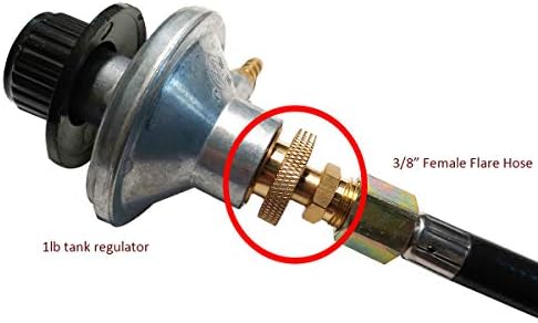 MENSI Portable Camping Grill Stove Parts 1lb Propane Tank Cansiter Regulator Adapter Connection Convert to 3/8" Male Flare