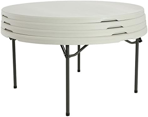 LIFETIME 480301 Commercial Round Folding Table (4 Pack), 5', White