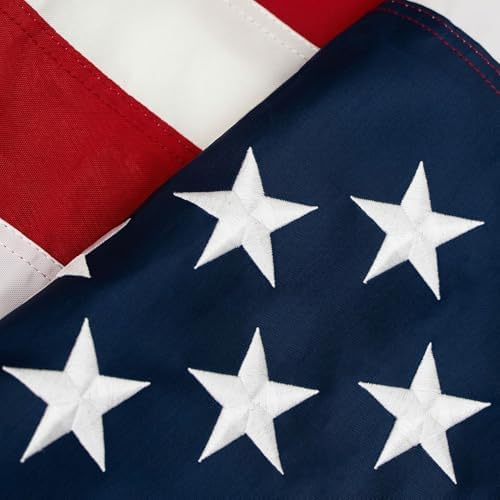 TOPFLAGS American Flag 4x6 Heavy Duty Outdoor US Flags for Outside Embroidered Stars USA Banner Sewn Stripes with Brass Grommets Vibrant Color