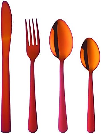 BuyGo Rainbow Silverware Set Flatware Set Stainless Steel Colorful Dinnerware Set 16-Piece Multicolor Cutlery Set, Service for 4