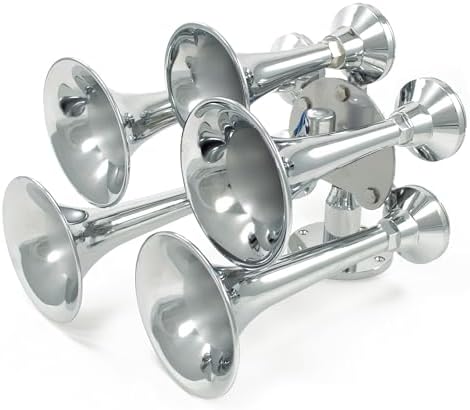 Hornblasters Admiral Chrome 5-Bell 12/24 Volt Train Horn