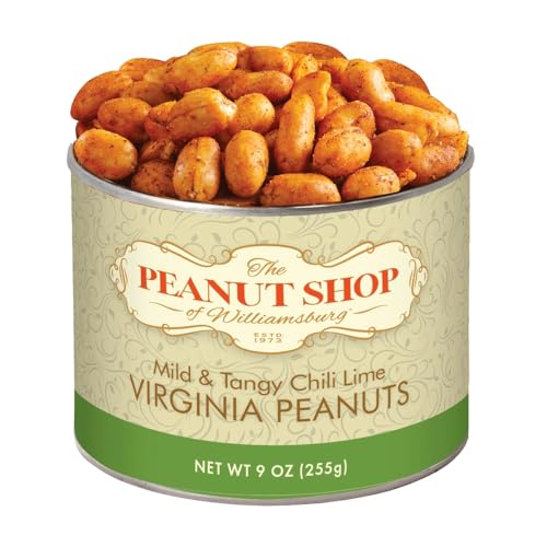 The Peanut Shop of Williamsburg Extra-Large Handcooked Lightly Salted Virginia Peanuts Williamsburg Peanuts Non-Gmo Kosher Gluten-Free No Preservatives - 32 Oz Tin