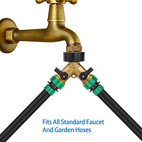 3 Pack Hose Splitter, 2 Way Brass Garden Hose Y Valve Connector Adapter