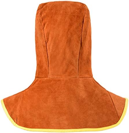 Welding Hood - Leather Welder Cap with Neck Shoulder Drape - Full Cover