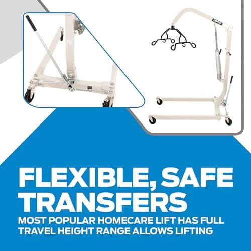 Hoyer Joerns HML400 Classic Manual Patient Lift with Pump Handle | Safe Working Load 400 lbs.| Ergonomic Pump Handle | Adjustable U-Base