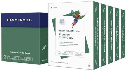 Hammermill 8.5-inch x 11-inch Premium Color Copy Paper, 28 lbs., 100 Brightness, 2500 Sheet/Carton (102450)