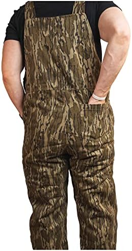 HOT SHOT Men’s Insulated Camo Bib, Ultra-Quiet Adjustable Overalls, Cold Weather Hunting Coveralls for Men