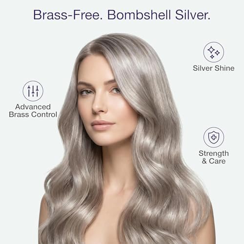 GK HAIR Silver Bombshell Purple Shampoo with Vitamin B5 9.5 Oz | Sulfate-Free Purple Toning Shampoo — Removes Brassy, Yellow & Orange Tones from Blonde, Gray, Silver & Bleached Hair