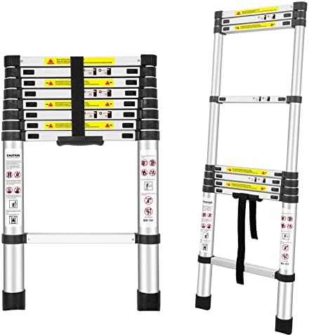 Yami 8.5FT Telescoping Ladders, EN131 Standards Aluminum Extension Ladder