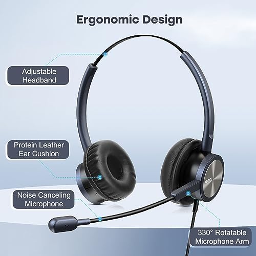 MAIRDI Telephone Headset with Microphone Noise Canceling