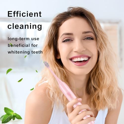 kingheroes Electric Toothbrush Set, Comes with 8 Brush Heads & Travel Case, 4 Modes with 2 Minutes Built in Smart Timer, One Charge for 60 Days