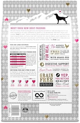 I and love and you Nude Super Food Dry Dog Food - Salmon + Whitefish - Prebiotic + Probiotic, Grain Free, Real Meat, No Fillers, 5lb Bag