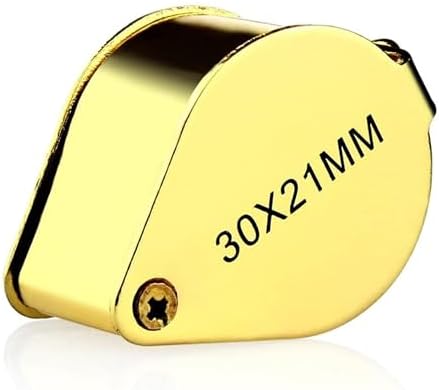 Pineapple 30X Jewelers Loupe Magnifier Foldable Pocket Magnifying Glass Small Jewelry Eye Loop for Jewelers, Gems, Diamonds, Plants, Coins (Gold)