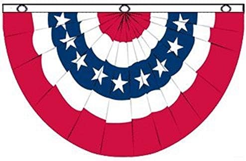 (Pack of 2) USA Bunting 5x3 Ft July 4th Holiday Party Flag Bold Vibrant Colors UV Resistant Golden Brass Grommets Durable 100-D Polyester Mighty