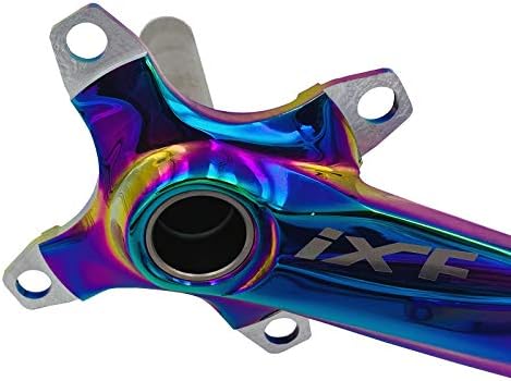 Bike Crank Arm Set 170mm 104 BCD with Bottom Bracket Kit and Chainring Bolts for MTB BMX Road Bicycle (Colorful)