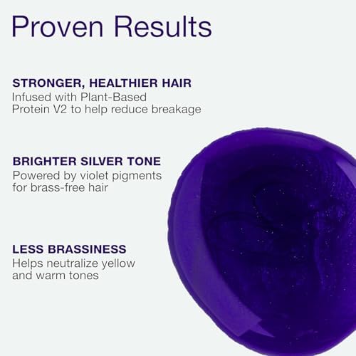 GK HAIR Silver Bombshell Purple Shampoo with Vitamin B5 9.5 Oz | Sulfate-Free Purple Toning Shampoo — Removes Brassy, Yellow & Orange Tones from Blonde, Gray, Silver & Bleached Hair